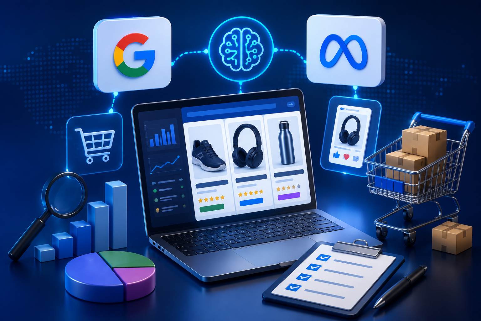 Ce qui a changé sur le flux produit en 2026 : Performance Max, Meta Advantage+ et l'arrivée des agents IA
