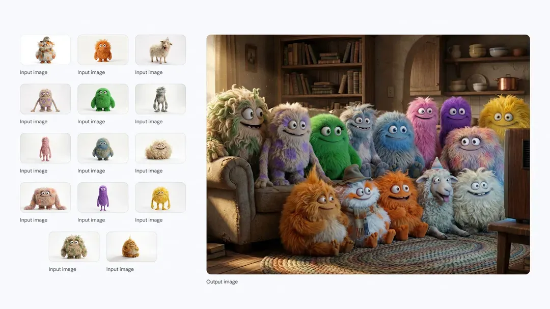 Fluffy characters watching TV
